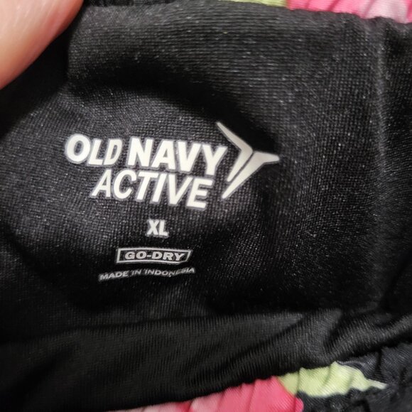 Old Navy Women's Shorts Black & Tropicl Floral Active Fitness Running Sh… - Picture 2 of 3